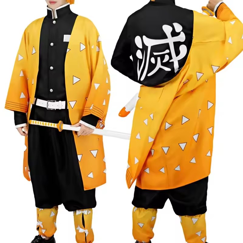 Model Kit Demon Slayer - Anime Agatsuma Zenitsu Cosplay Costume perruque