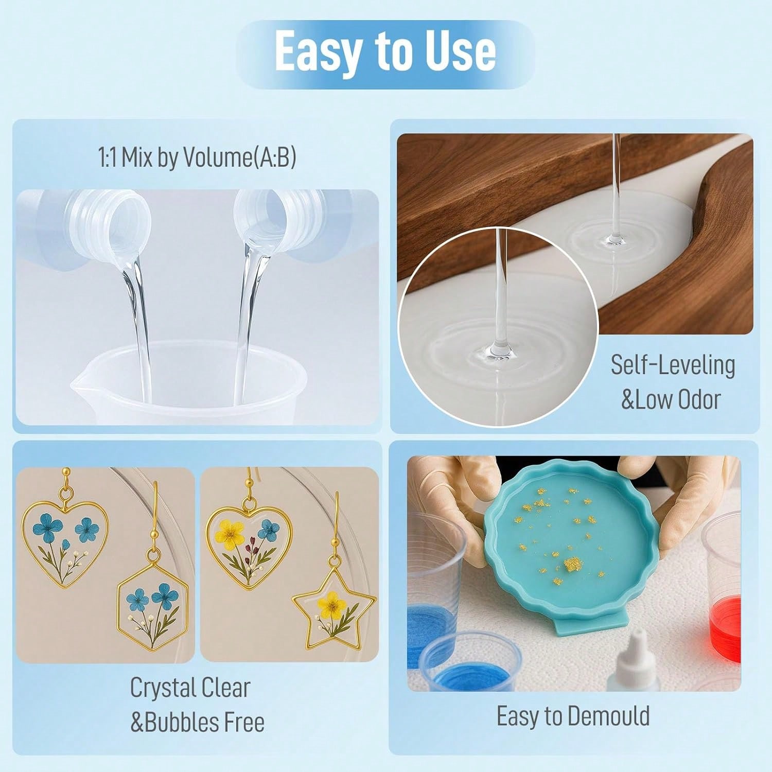 Crystal Clear Epoxy Resin 1:1  - Resin Kit Cast 评论和价格