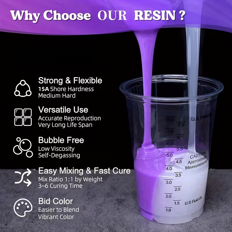 500ml 2 Bottles Liquid Silicon - Resin Kit Cast 评论和价格