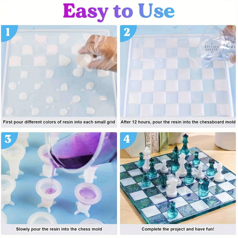 23pcs Chess Set with Silicone  - Resin Kit Cast 评论和价格