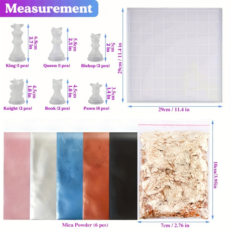 23pcs Chess Set with Silicone  - Resin Kit Cast 评论和价格