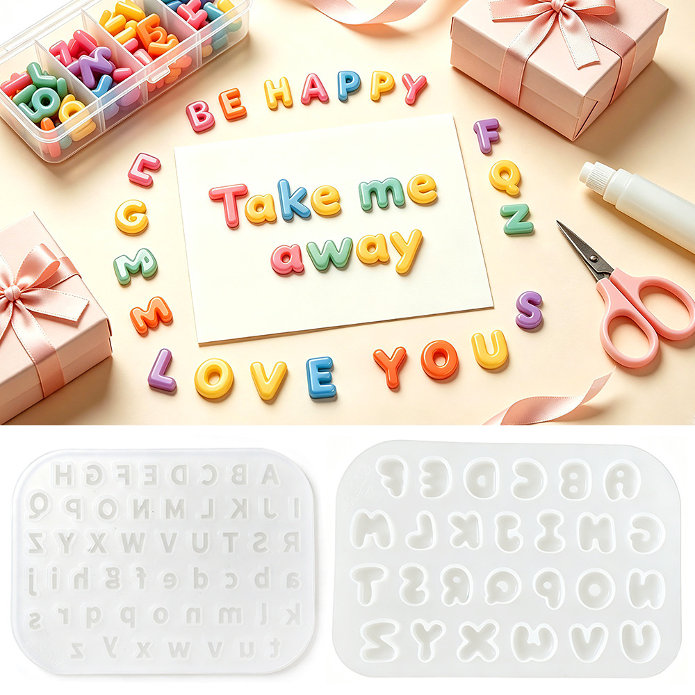 2Pcs Mini Letter Silicone Mold - Resin Kit Cast 评论和价格