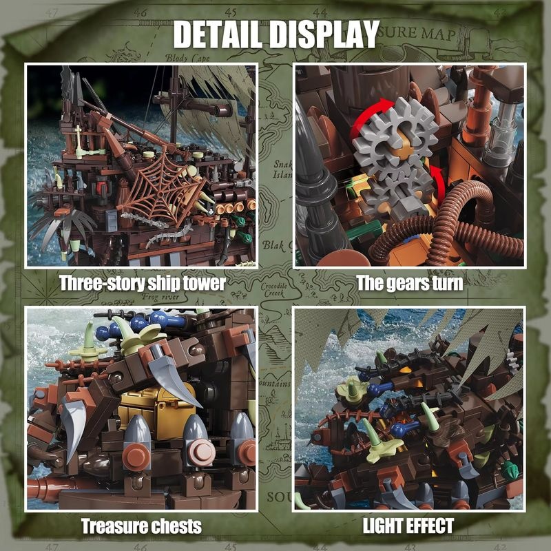 2159pcs Pirate Ship Building K - Model Kit Lucario 评论和价格